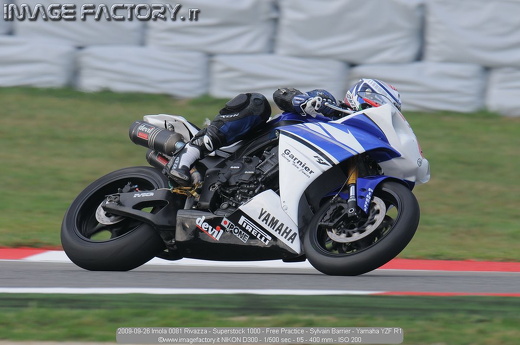 2009-09-26 Imola 0081 Rivazza - Superstock 1000 - Free Practice - Sylvain Barrier - Yamaha YZF R1